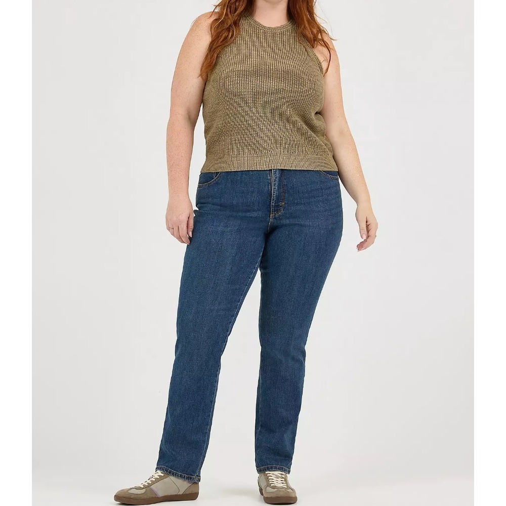 Lee Jeans Instantly Slims Black Relaxed Fit Straight Leg Jean Womens 20W NWT - Picture 2 of 8